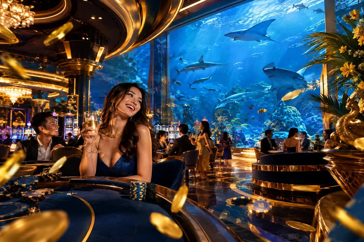 Ilustrasi golden casino and casino lobby — panduan Sejarah Uang Digital Hoki69