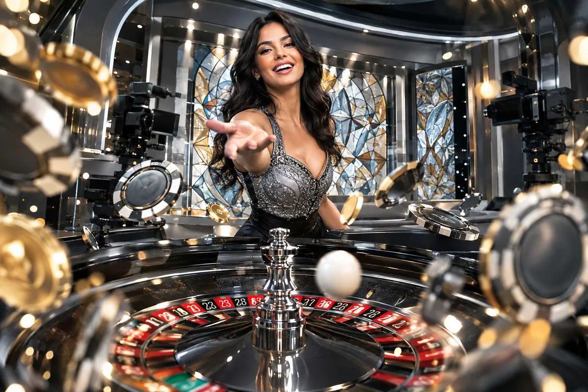 Ilustrasi roulette table and casino dealer — panduan Slot OVO Hoki69